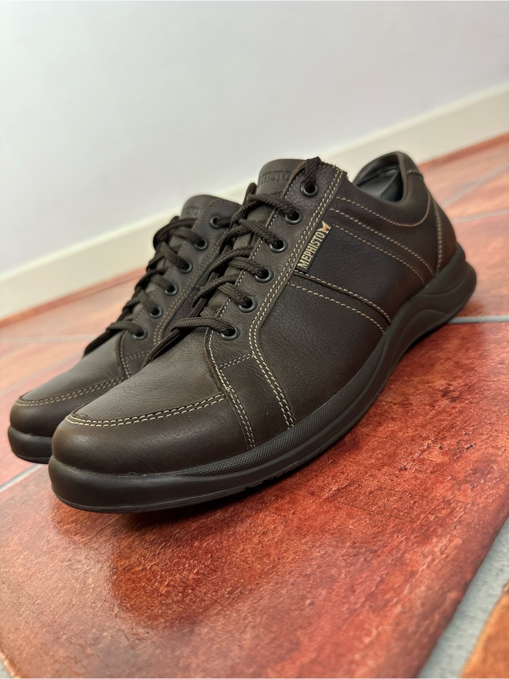 Mephisto Men's “Hero” Sneakers in Dark Brown Leather